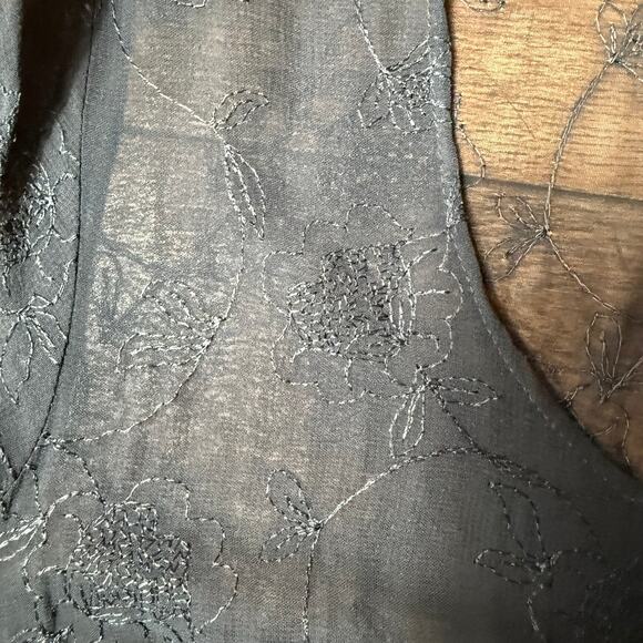 VTG Alexander Brown Los Angeles Maxi Dress SZ 1 Embroidered Sheer Witchy Fairy - Picture 4 of 10